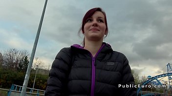 Czech babe blowjob in public outdoor