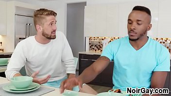 White gay seduces straight black friend from college